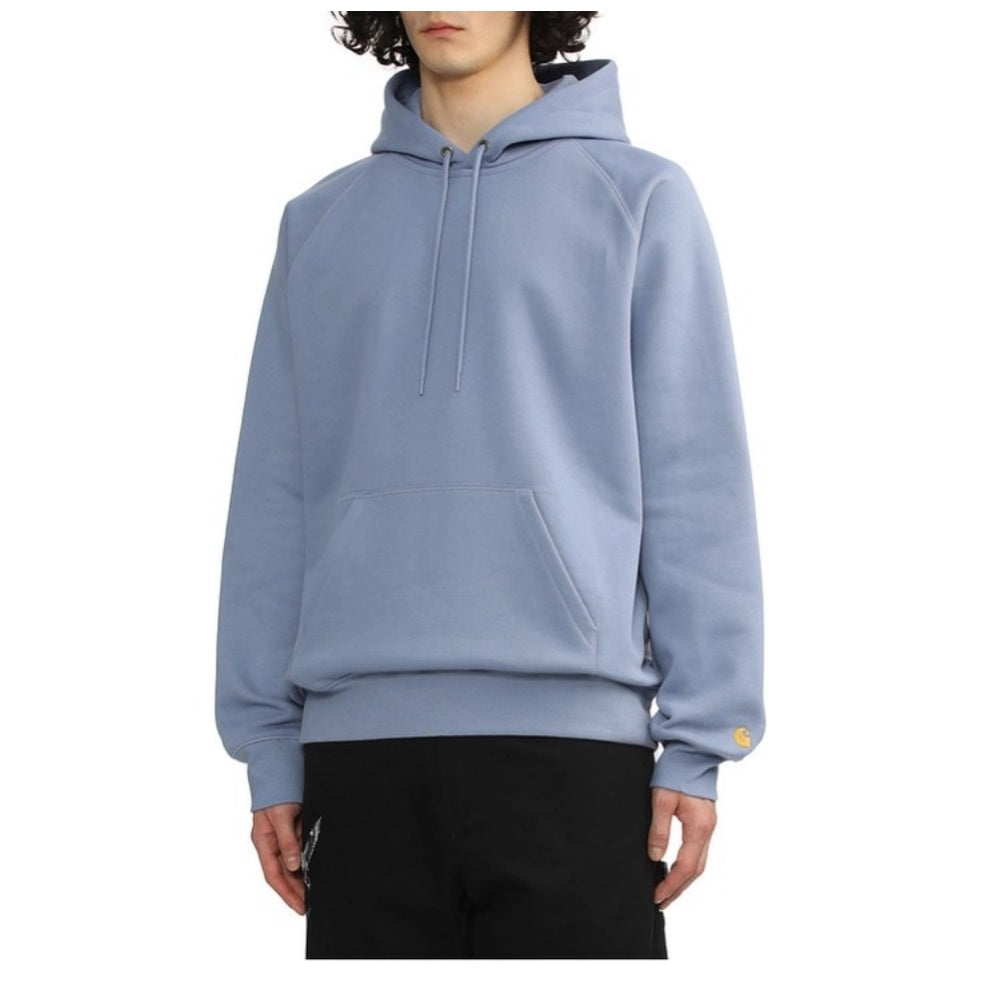 Carhartt qalpoqli quvish terli bir rangli logotip kashtadoʻzli uzun yengli kozok uniseks fantom koʻk