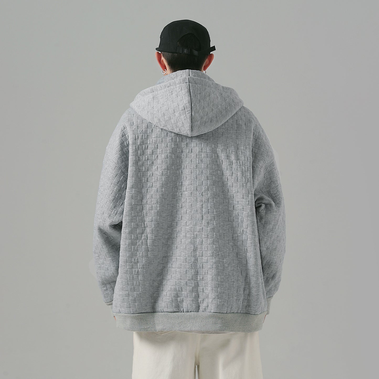 Golfkross yumshoq qalinlashgan vafli harflari bo'sh qalpoqli kardigan ko'ylagi kozok erkaklar va ayollar bir xil modellar