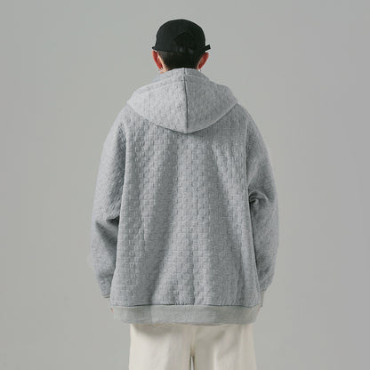 Golfkross yumshoq qalinlashgan vafli harflari bo'sh qalpoqli kardigan ko'ylagi kozok erkaklar va ayollar bir xil modellar