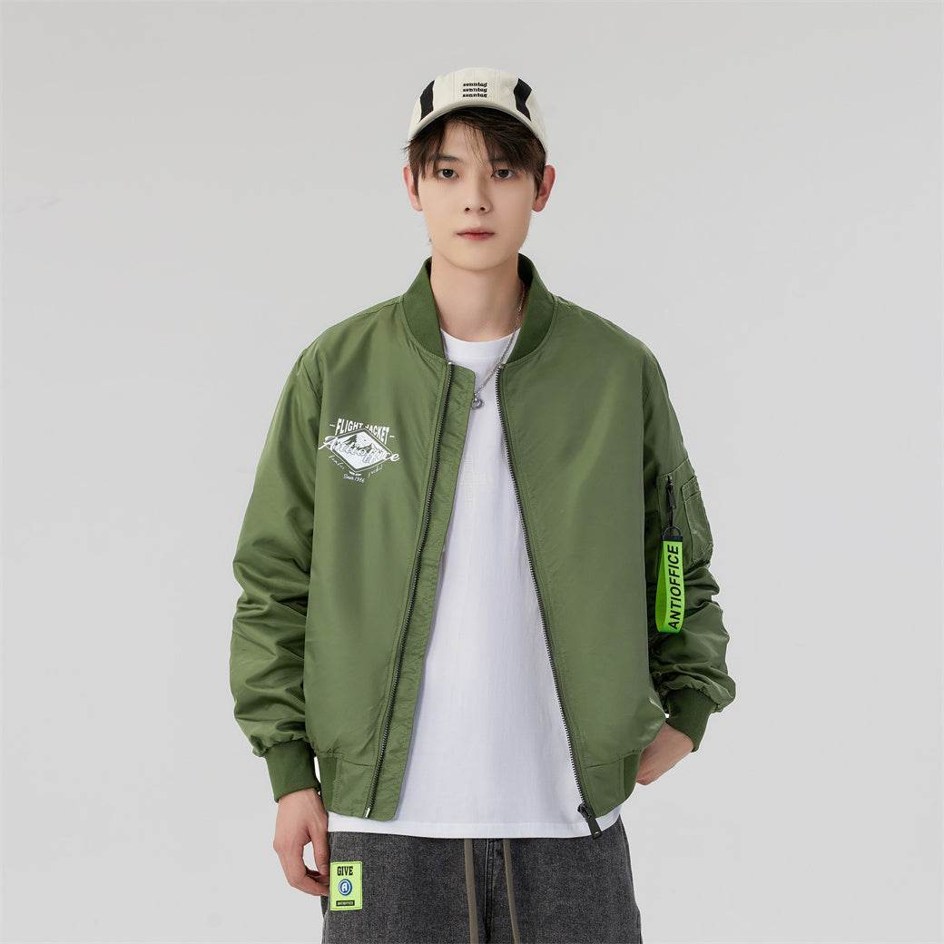 Антиофис гонконг стиль куртка с свободными широкими ногами джинсы повседневная работа поездка костюм городской новый молодежный простой и удобный с хорошим набором одежды осень и зима мужские модели - Boxette Shop