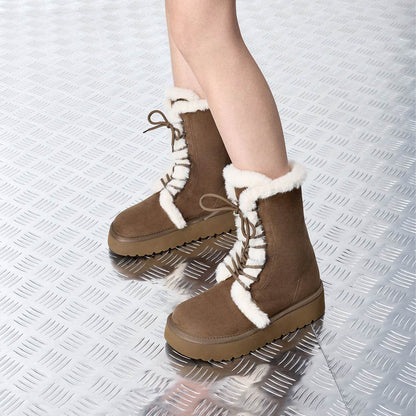 Ботинки женские Charles&Keith Winter Plush Lace-Up - Boxette Shop