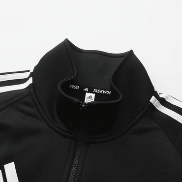 Adidas полосатый дизайн полный молнии куртка куртка среднего роста брюки повседневный спортивный костюм мужчины и женщины с теми же моделями - Boxette Shop