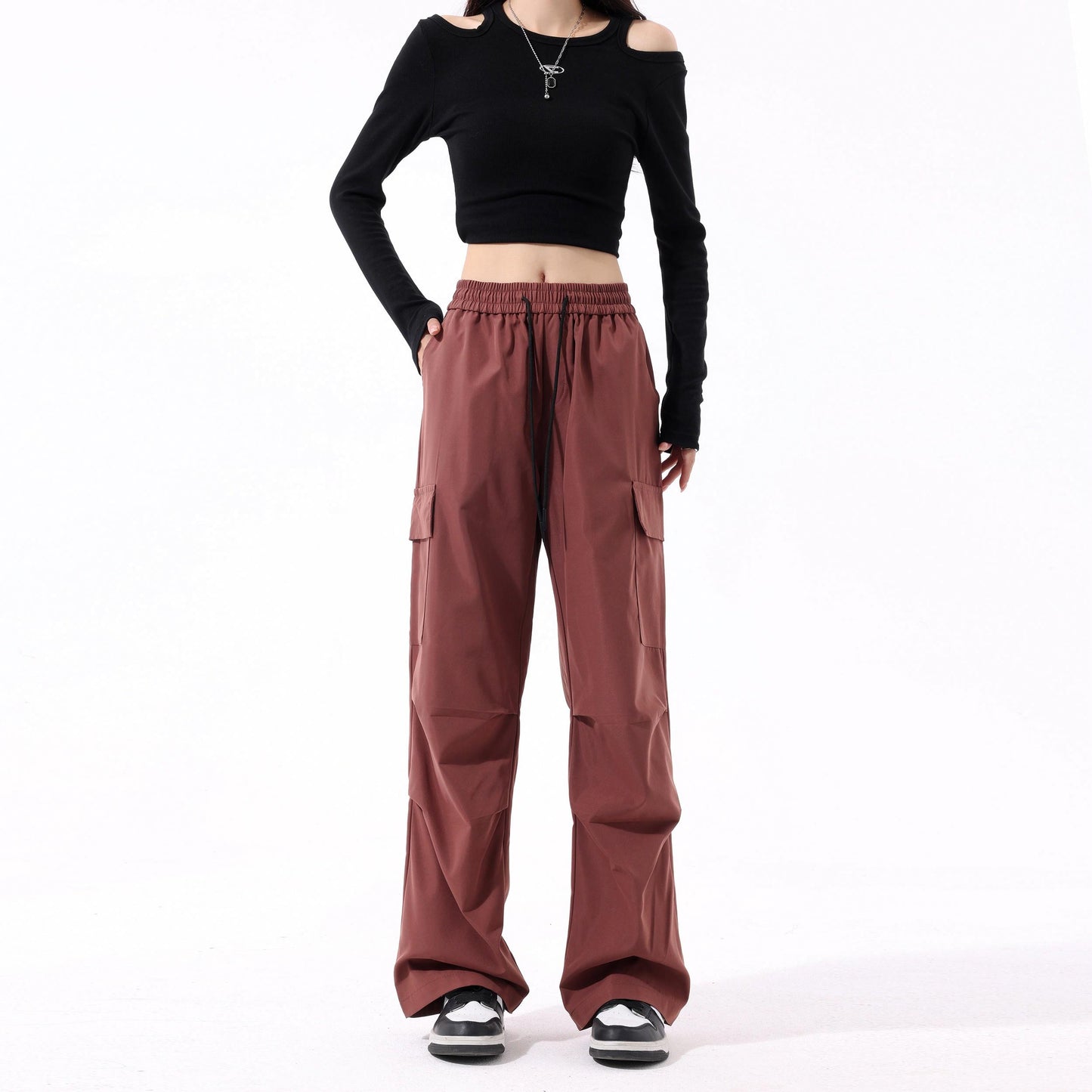 Paddy julia yapon retro tekis rangli plili cho'ntaklar bo'sh tekis parda universal asosiy modellar kundalik kombinezonlar erkaklar va ayollar modellari