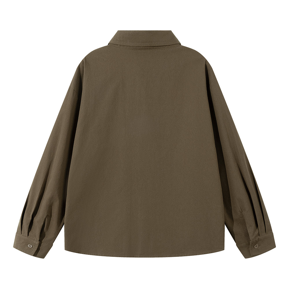 Pal ongaco pal ongaco Amerika retro jinssiz asosiy modellar harflar logotipi soxta kashtado'zlik o'simliklari gulli dizayn printlar oddiy lapel bo'shashmasdan qulay yelkalar paxta uzun yengli erkaklar va ayollar uchun ko'ylaklar