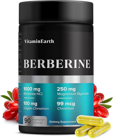 БАД Berberine Complex – 1000mg Berberine HCl с Магнием, корицей Цейлона и Хромом, 90 капсул
