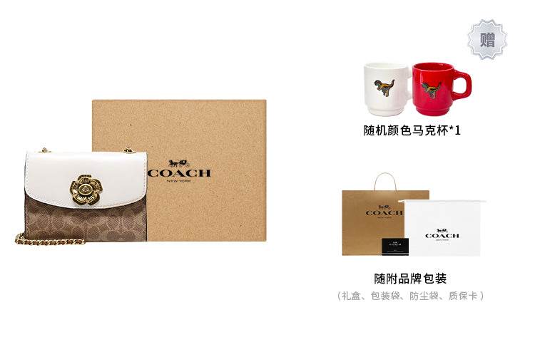 Сумка женская Coach Parker 18 Camellia Chain Coated Canvas - Boxette Shop