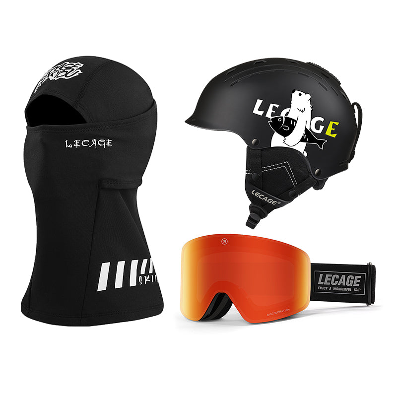 Горнолыжный шлем и очки Lecage Lecage