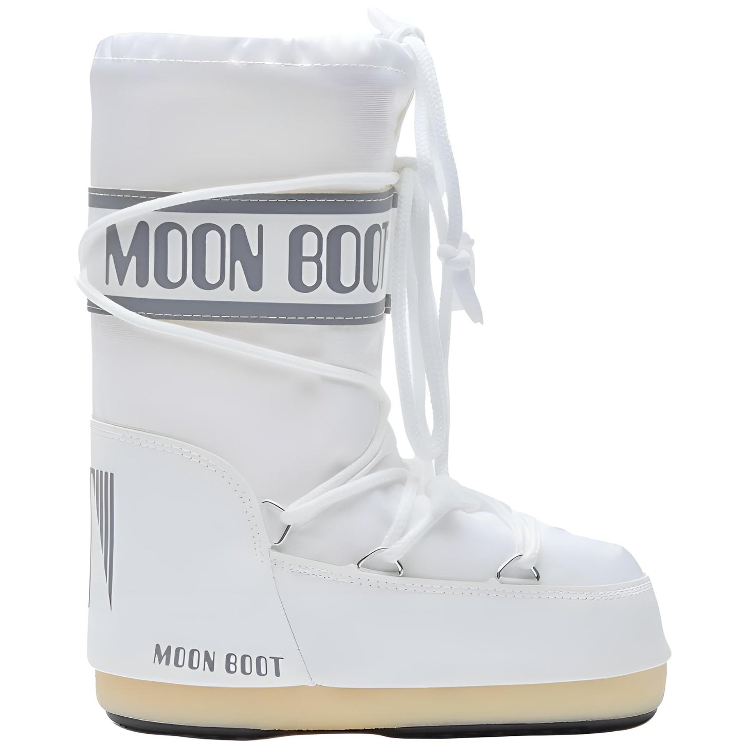 Moon boot nylon flat round toe high top kids' boots kids' white