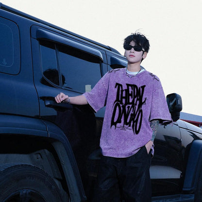 Pal ongaco qisqa yengi yuvilgan va siqilgan retro amerikacha futbolka erkaklar va ayollar uchun dazmollanadigan bokeh harflari bilan