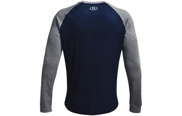 Under armour under armour casual colour block knit sports jersey men's dark blue grey