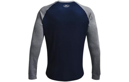 Under armour under armour casual colour block knit sports jersey men's dark blue grey