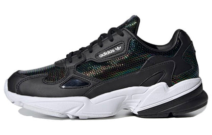 Adidas originals falcon удобная повседневная низкопробная женская повседневная обувь темно-черного цвета