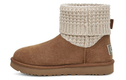 Ugg classic solene mini suede short snow boots women's chestnut brown