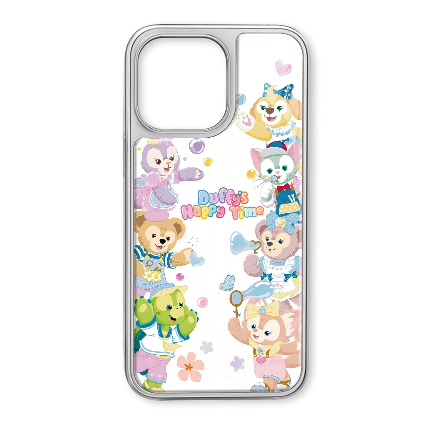 Disney abs + kompyuter materiallari oqimi duffy oilasi uchun ajoyib bayram seriyasi olma / olma 16promax/15/14pro/max/iphone13/12/11 uchun mos bo'lgan ilg'or uglerod tolali teksturali telefon qutisi