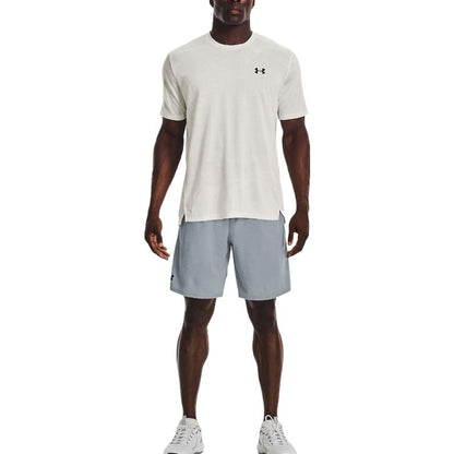 Under armour solid logo stretch waistband athletic shorts men's harbour blue