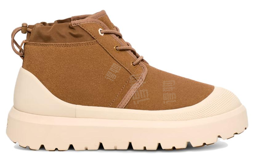 Ugg neumel weather hybrid suede comfort short snow boots unisex brown rice
