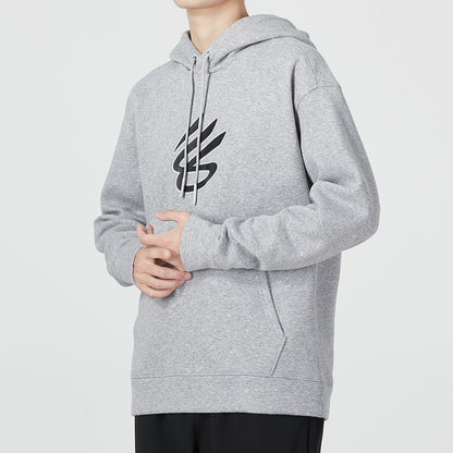 Under armour curry геометрический принт спортивные повседневные капюшоном с длинными рукавами свитер мужской серый
