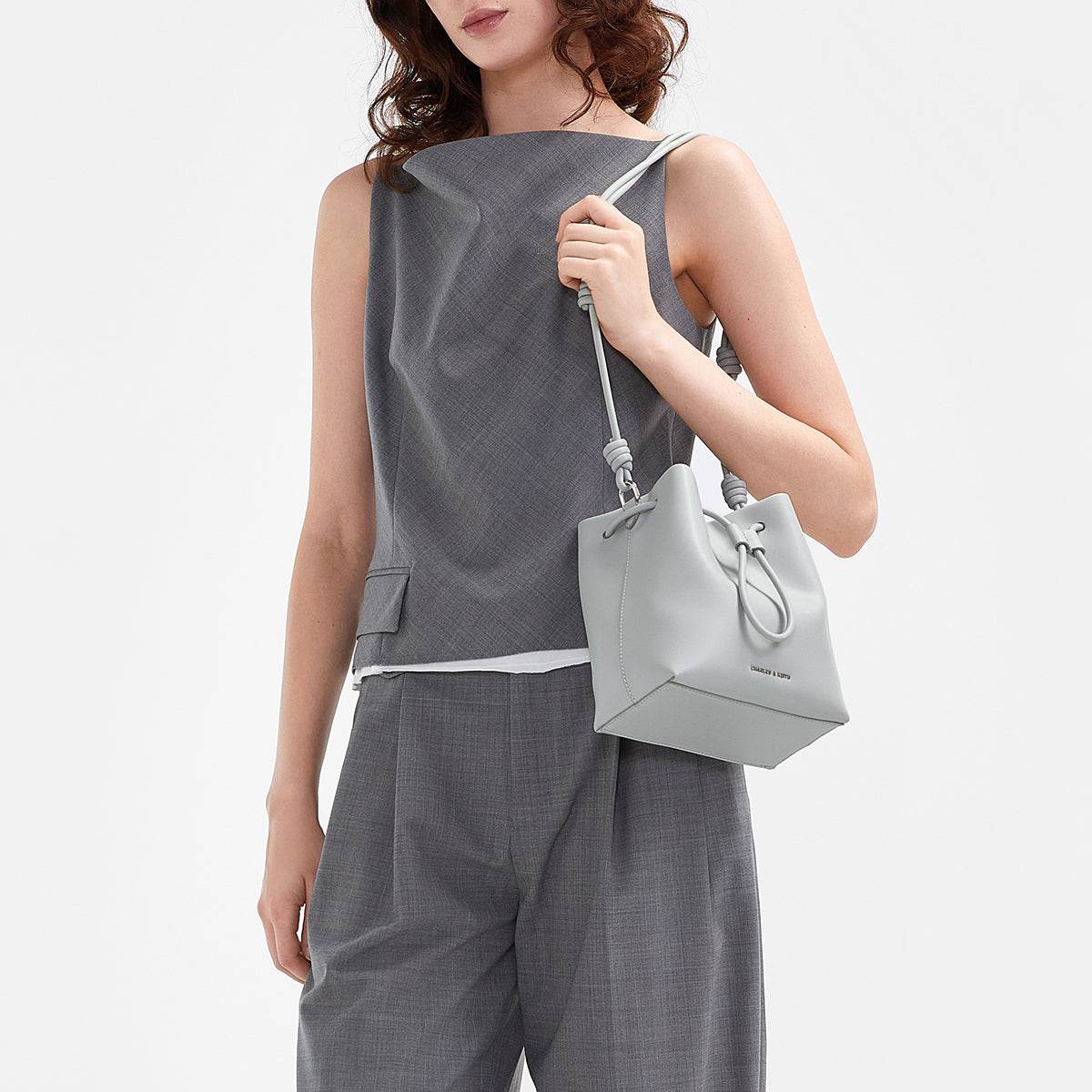 Сумка женская Charles&Keith Simple Drawstring Soft Bucket - Boxette Shop
