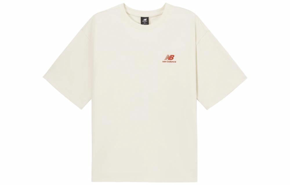 New Balance Amerika retro orqasi alfanumerik bosma sport tasodifiy ekipaj bo'yinli kalta yengli erkaklar xaki futbolkasi