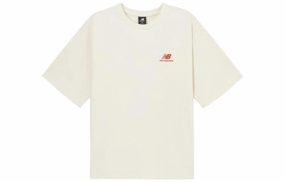 New Balance Amerika retro orqasi alfanumerik bosma sport tasodifiy ekipaj bo'yinli kalta yengli erkaklar xaki futbolkasi