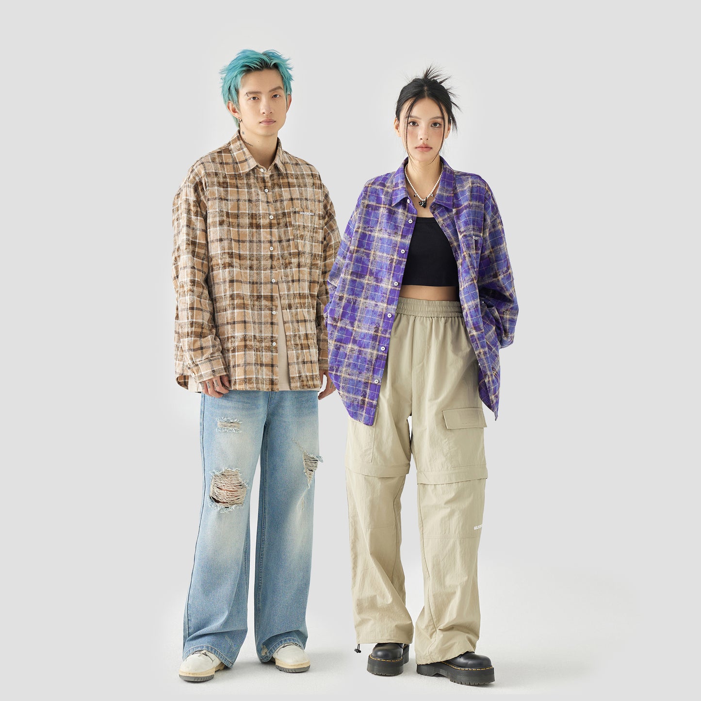 Golfkross Amerika retro to'qnashuvi tasodifiy yubka uzun yengli ko'ylak ko'ylagi juftlik modellari