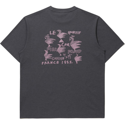 Le Coq Le Coq Sportif Ayollar uchun monogramma naqshli qisqa yengli futbolka