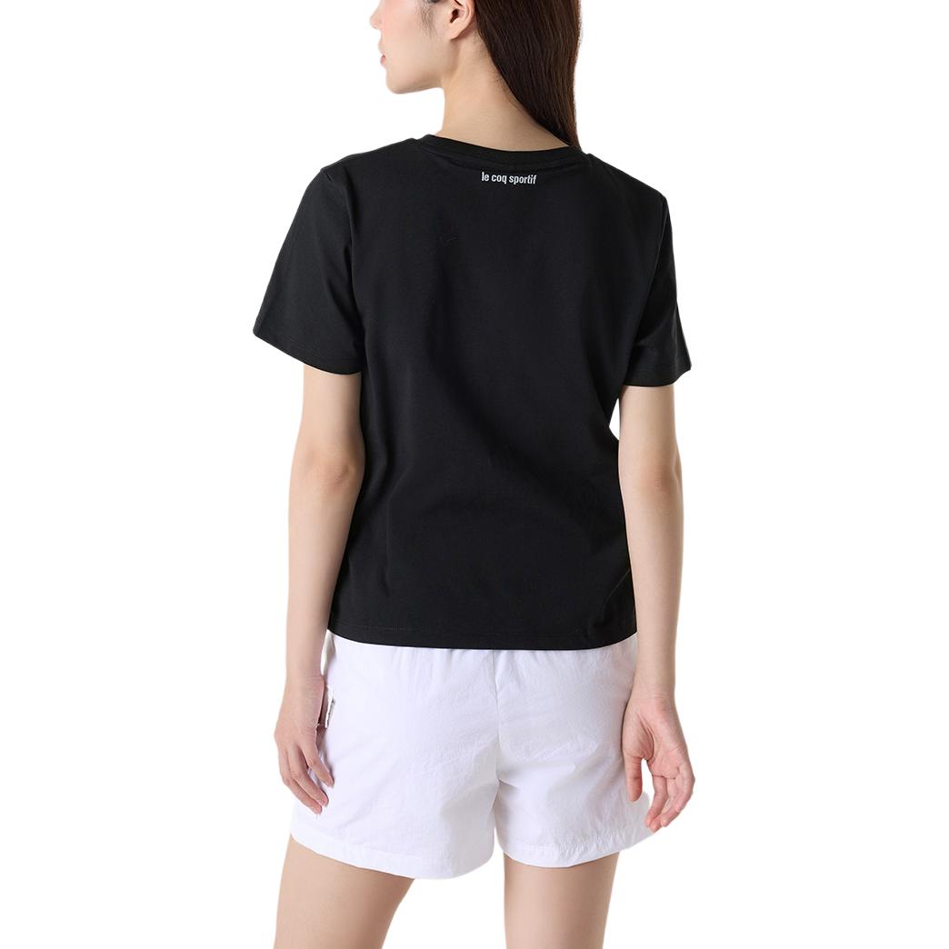 Le coq le coq sportif bosma naqshli dumaloq bo'yinli kalta yengi ayollar futbolkasi