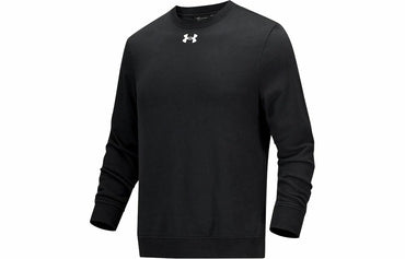 Under armour логотип печати тренировки спортивные вязать экипаж шеи пуловер свитер мужской черный