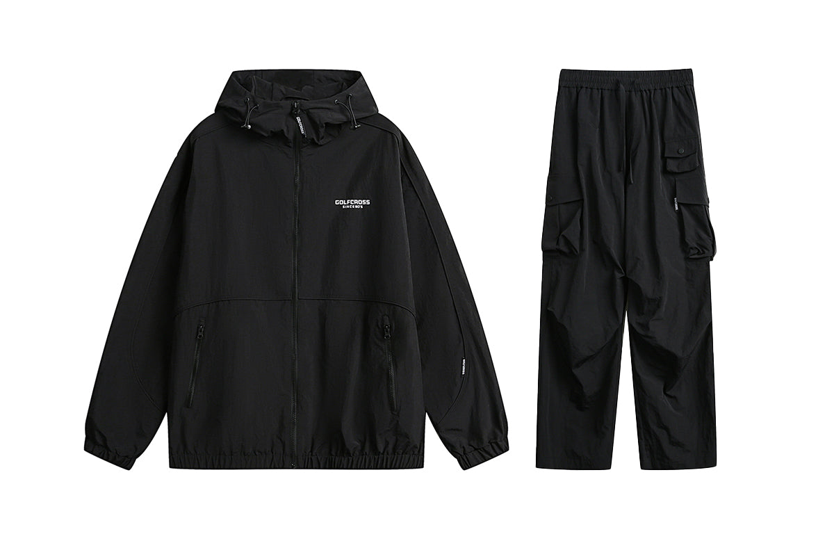 Golfcross asosiy modellari harflar logotipi bosma bir rangli plili ko'p cho'ntakli ish kiyimi tog 'tizimi ochiq havoda dam olish uchun sport kostyumi erkaklar va ayollar modellari