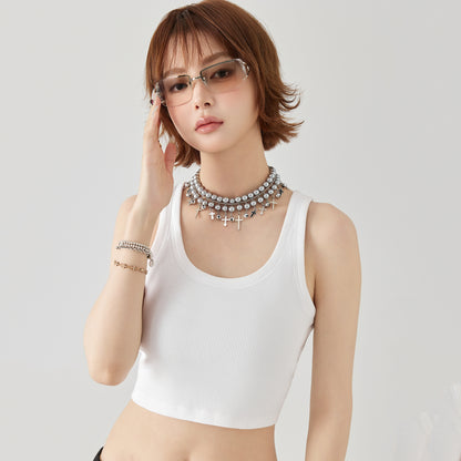 Golfkross asosiy qismi bir tekis tashqi kiyim yengsiz kamzulga qisqa qism shirin salqin shamol achchiq qiz ip ichida yuqori jilet ayol