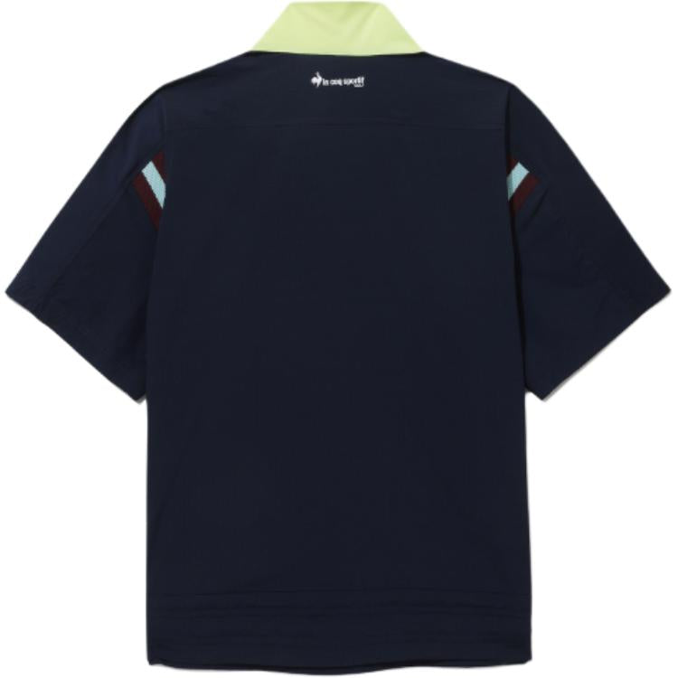 Ayollar uchun Le Coq Le Coq Sportif harflari rangli bloklangan qisqa yengli futbolka