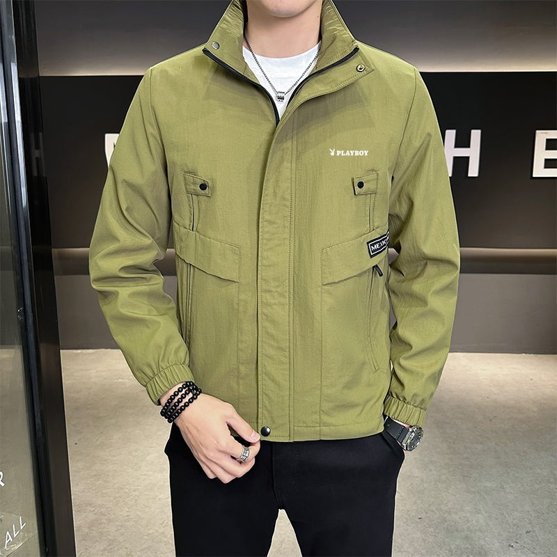 Playboy erkaklar kurtkalari bahor va kuzda o'rnatilgan yoqa tasodifiy shamolga chidamli kurtka erkaklar modellari