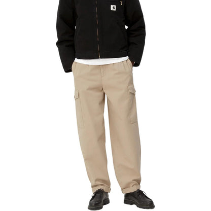 Carhartt wip fw24 Collins shim ko'krak nishoni naqshli plili fermuarli erkin ish shimlari ayollar uchun xaki