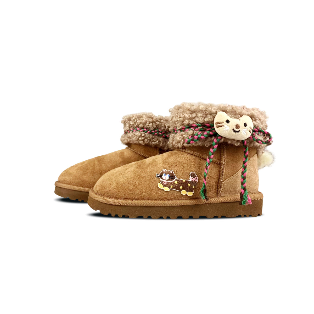 Ugg classic clear mini bnk пятнистый кот овчина милый кот элемент очаровательный весело игривый исцеление удобные мягкие классические короткие сапоги снег женские