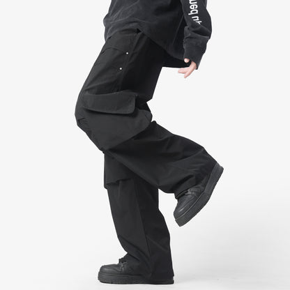 Paddy Julia American outdoor vintage logging, micro-pleated dizayn ma'nosi bir rang cho'ntaklar o'rta bel galstuk kamar bo'sh tekis sudrab erga yuz yuz kundalik ish shim bilan bir xil modellari bilan erkaklar va ayollar