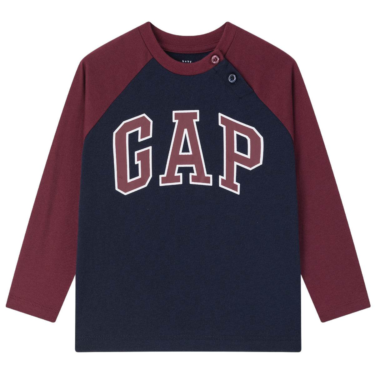Gap футболка хлопок мода colour block длинный рукав детский стиль - Boxette Shop