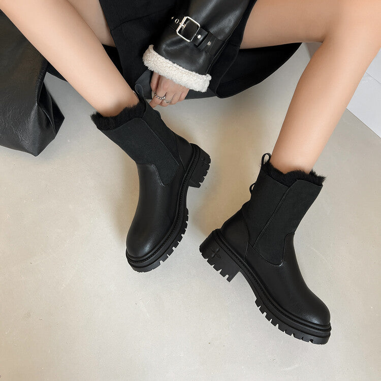 Balletcat мягкие утолщенные простой моды повседневной универсальный темперамент случайный дизайн чувство атмосферы чувство модной моды коммутирующих открытый износостойкие нескользящие удобные высота увеличить короткие сапоги женские