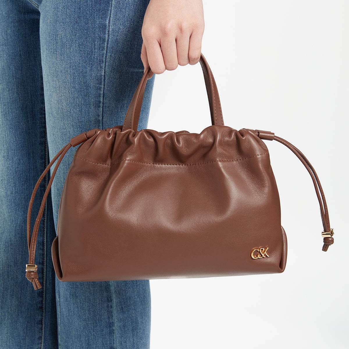 Сумка женская Charles&Keith Soft Leather Drawstring Design Cloud - Boxette Shop