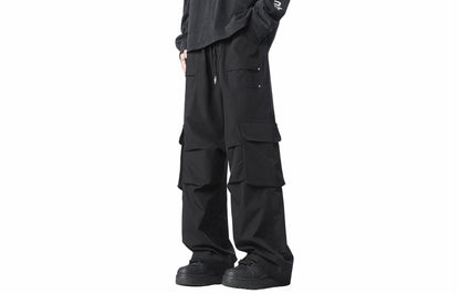 Paddy Julia American outdoor vintage logging, micro-pleated dizayn ma'nosi bir rang cho'ntaklar o'rta bel galstuk kamar bo'sh tekis sudrab erga yuz yuz kundalik ish shim bilan bir xil modellari bilan erkaklar va ayollar