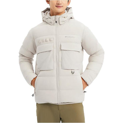 Columbia columbia omni-heat solid colour logo outdoor warm down jacket men's