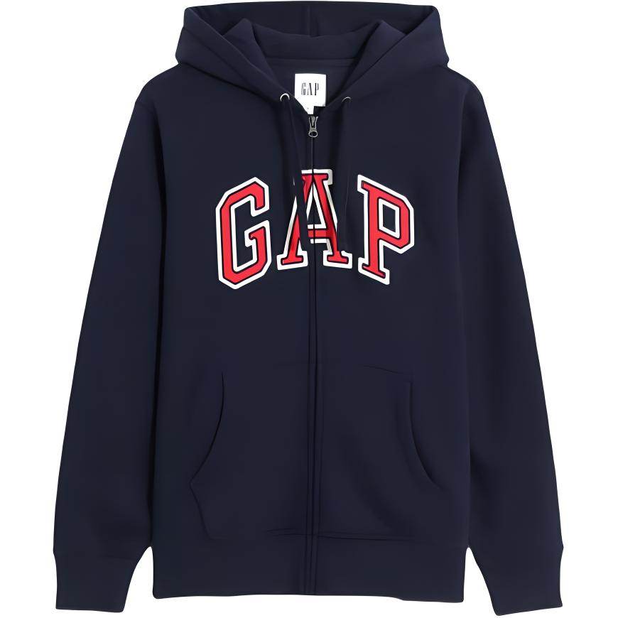 Gap буквы сплошной цвет padded капюшоном молнии с длинным рукавом толстовка унисекс - Boxette Shop
