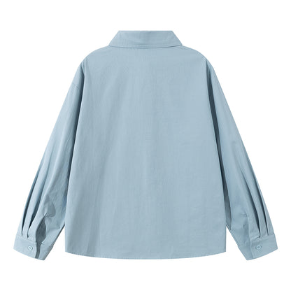 Pal ongaco pal ongaco Amerika retro jinssiz asosiy modellar harflar logotipi soxta kashtado'zlik o'simliklari gulli dizayn printlar oddiy lapel bo'shashmasdan qulay yelkalar paxta uzun yengli erkaklar va ayollar uchun ko'ylaklar