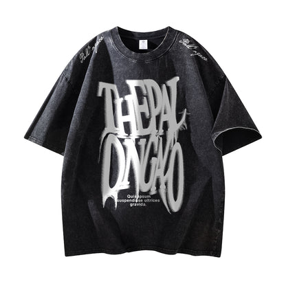 Pal ongaco qisqa yengi yuvilgan va siqilgan retro amerikacha futbolka erkaklar va ayollar uchun dazmollanadigan bokeh harflari bilan