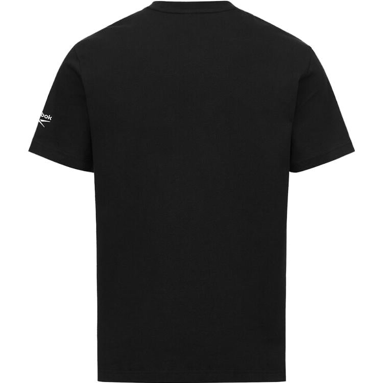 Reebok brendi logotipi ochiq havoda nafas oladigan tasodifiy moda qisqa yengli futbolka erkaklar qora