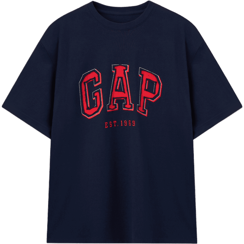 Gap крупные буквы логотипа классическая универсальная футболка с коротким рукавом мужчины и женщины - Boxette Shop