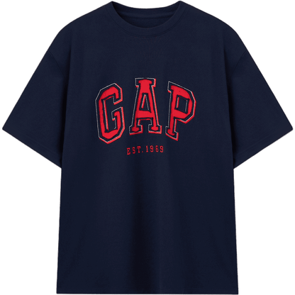 Gap крупные буквы логотипа классическая универсальная футболка с коротким рукавом мужчины и женщины - Boxette Shop