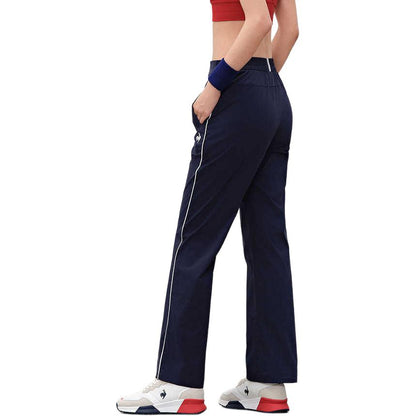 Le coq sportif tekis rangli oddiy brend logotipi bosma elastik yupqa tekis trikotaj kozok ayollar to'q ko'k