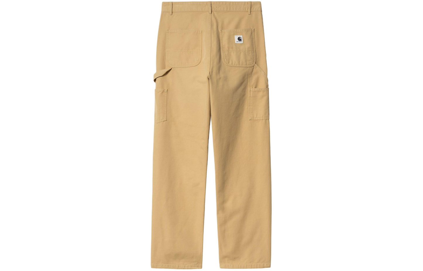 Carhartt wip ss24 v' pirs shim, to'g'ridan-to'g'ri bo'shashgan tekis kvadrat yorliqli fermuarli uzun ish shimlari xaki