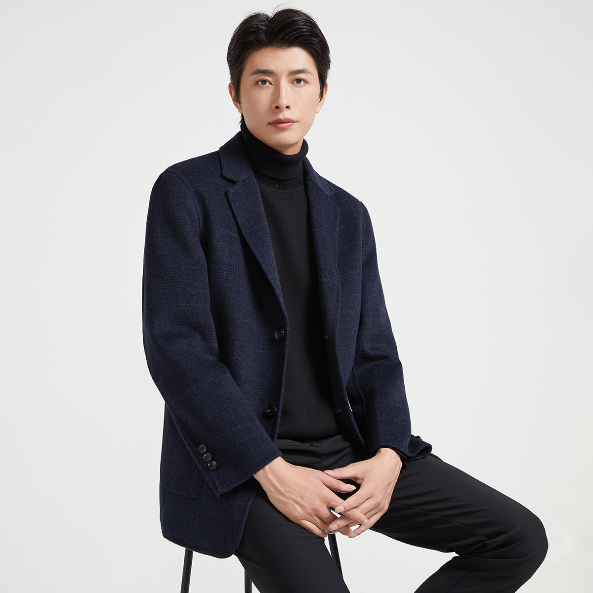 Kaiser kaiser koreys oddiy jun qo'lda to'qilgan, parvarish qilish oson plashli dog'ga chidamli ko'p qirrali kundalik palto erkaklar modellari