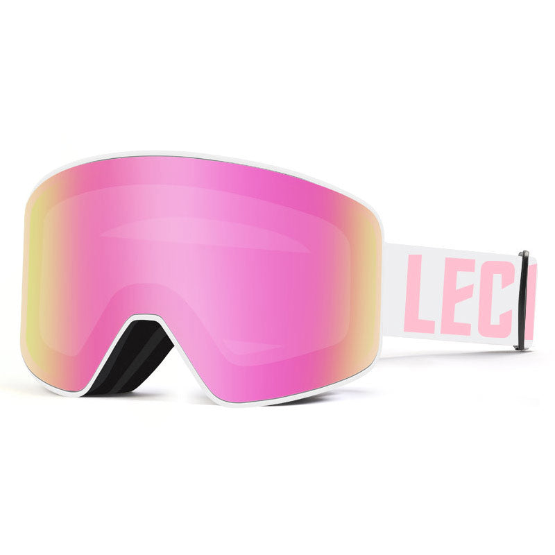 Lecage lecage ветрозащитный анти-туман магнитный снег очки теплая маска сочетание abs безопасности аварии лыжный шлем